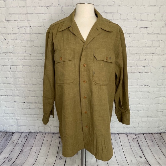 Other - Vintage WW2 US Army military uniform shirt green